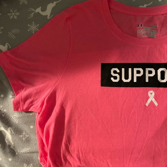 Under Armour Breast Cancer Awareness T-Shirt (semi fitted) size Large - Picture 2 of 4